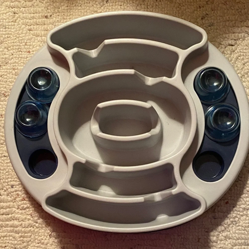 Interactive Pet Puzzle Toy - Gray and Blue